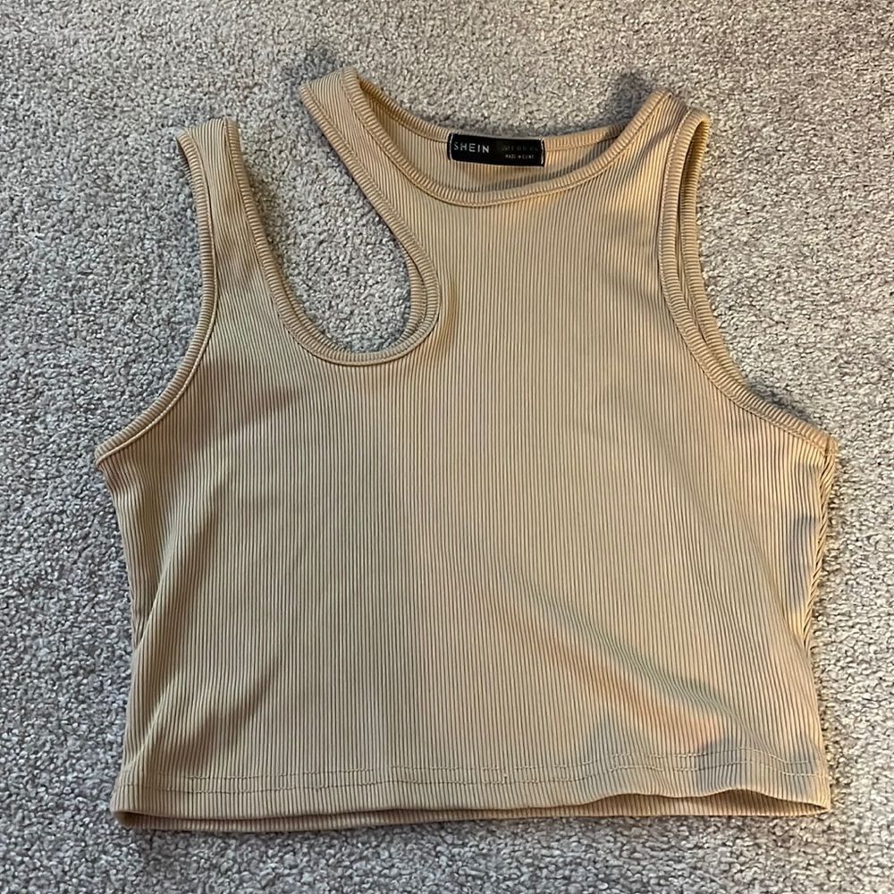 NWOT Shein Tan Crop Top